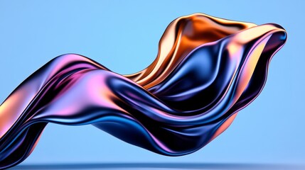 Obraz premium Abstract Blue Purple Orange Swirling Liquid Background