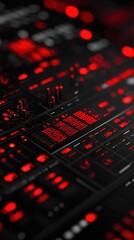 Exploring the Depths of Modern Technology Through Vibrant Red Interfaces and Complex Patterns