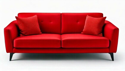 Fototapeta premium Red sofa white background