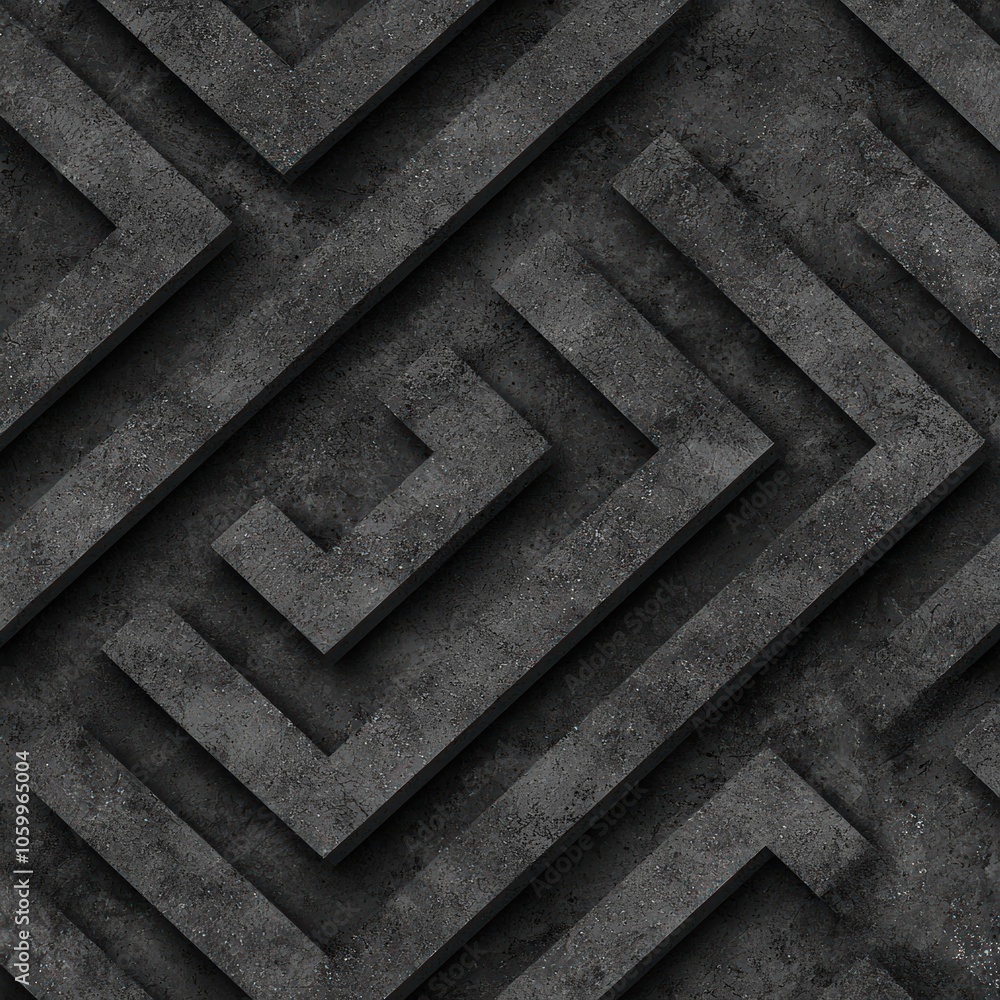 Poster abstract geometric pattern in dark gray with intricate textures and shapes for design inspiration