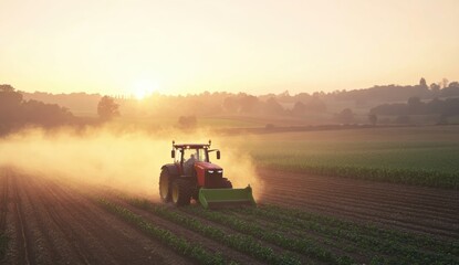 Tractor Field Sunset.