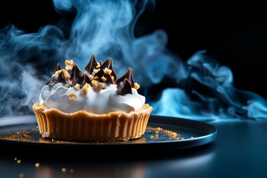 2D illustration of a warm pie with steam rising on a white background, capturing the inviting, homemade appeal of freshly baked desserts, symbolizing comfort and simplicity