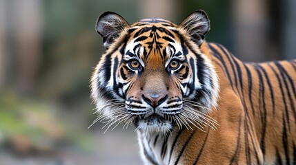 Fototapeta premium A captivating closeup of a wild tiger