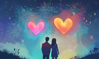 Obraz premium Heartfelt Scenes of Love and Friendship in Joyful and Romantic Moments in Vibrant Settings