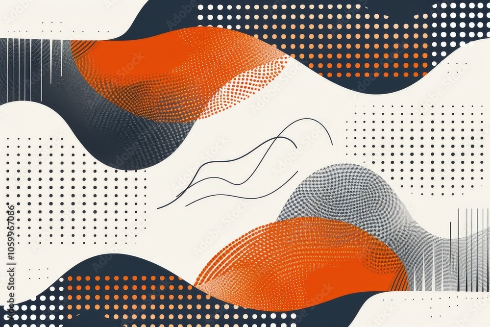 Poster a colorful abstract painting with a lot of dots and lines