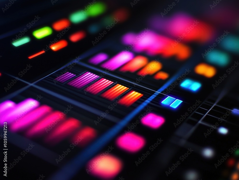 Aufkleber vibrant digital waveforms exploring the colorful depths of sound visualization and audio technology