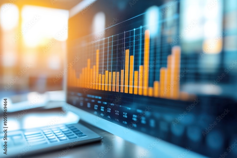 Poster analyzing business growth trends through data visualization and analytics tools in modern enterprise