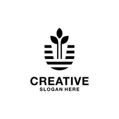 Fototapeta premium Letter u plant logo design.eps