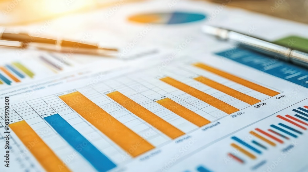 Poster comprehensive analysis of business data trends through graphical representations
