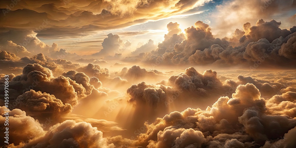 Aufkleber surreal abstract brown and beige cloudscape texture in dreamlike atmosphere with ethereal patterns a
