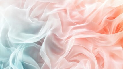 Obraz premium Delicate layers of pastel tulle, creating a soft, airy texture with subtle color, on transparent background
