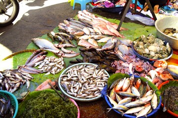 The local street market in Phnom Penh, Cambodia