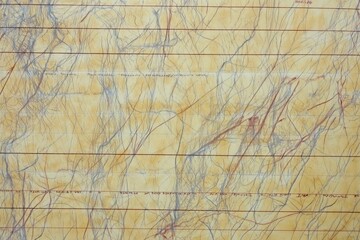 Fototapeta premium An aged, textured background resembling an old map paper with faded lines and intricate, hand-drawn markings, giving a historical and weathered appearance