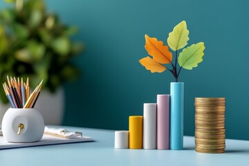 Watercolor illustration of financial charts with soft gradients and debt-equity ratios, capturing the artistic and gentle approach to finance, symbolizing insight and calm