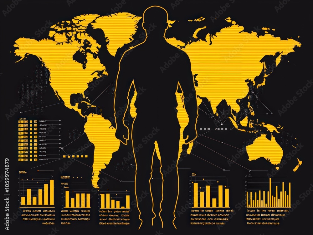 Poster global data insights analyzing trends through human interaction and visualization