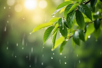 green leaves in sunlight