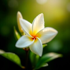 white frangipani flower