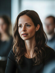 Fototapeta premium Woman Gaze. Businesswoman with blurred background.