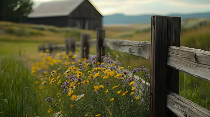 Fototapeta premium Fence Flowers