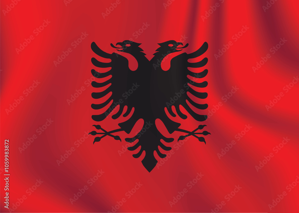 Wall mural flag of albania. albanian national symbol in official colors. template icon. abstract vector backgro