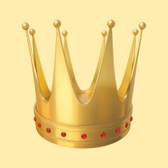 golden crown with a red diamond icon cartoon illustration