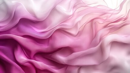 Soft chiffon layers in gradient pinks, creating a dreamy, flowing effect, on transparent background