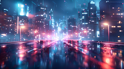 Fototapeta premium futuristic cyber city at night