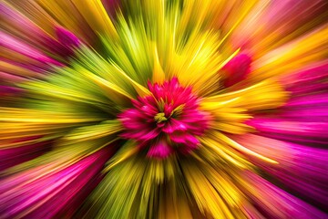 Fototapeta premium Bold and Lively Abstract Panoramic Photography with Vibrant Magenta and Chartreuse Blurs for Modern Design Enthusiasts