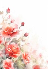 Fototapeta premium Watercolor painting of pink roses