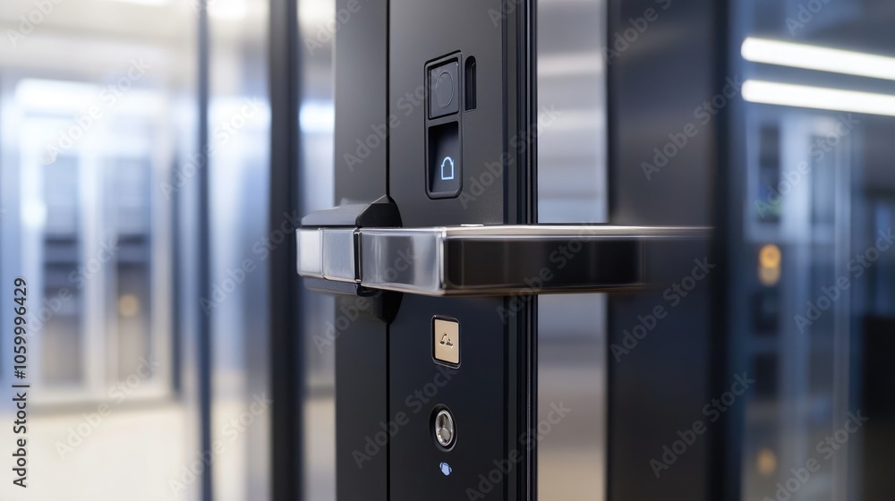 Poster innovative smart lock technology revolutionizing security and access control for modern spaces