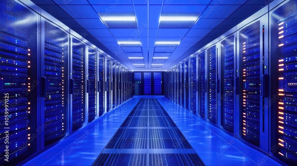 Poster exploring the futuristic design of a high-tech data center a deep dive into server architecture and 