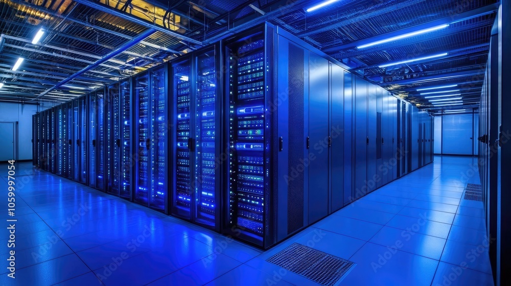 Poster exploring the high-tech world of data centers a glimpse into modern computing infrastructure