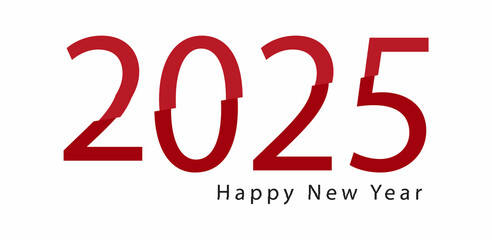 Welcoming 2025 with Joy and Prosperity. Happy New Year Celebration with transparent background. vector illustration