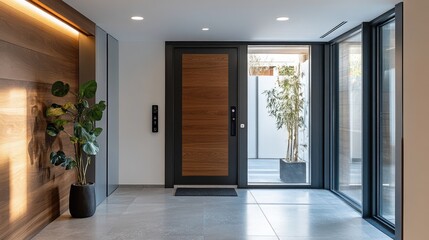 Fototapeta premium Modern entryway design with natural light and minimalist aesthetic