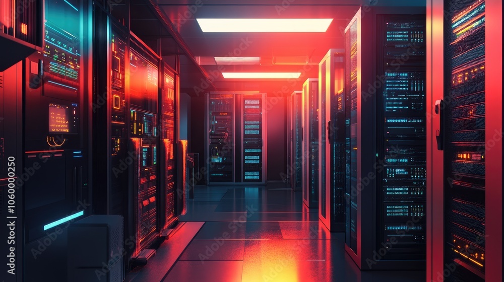 Aufkleber exploring the futuristic data center a glimpse into the heart of technology infrastructure