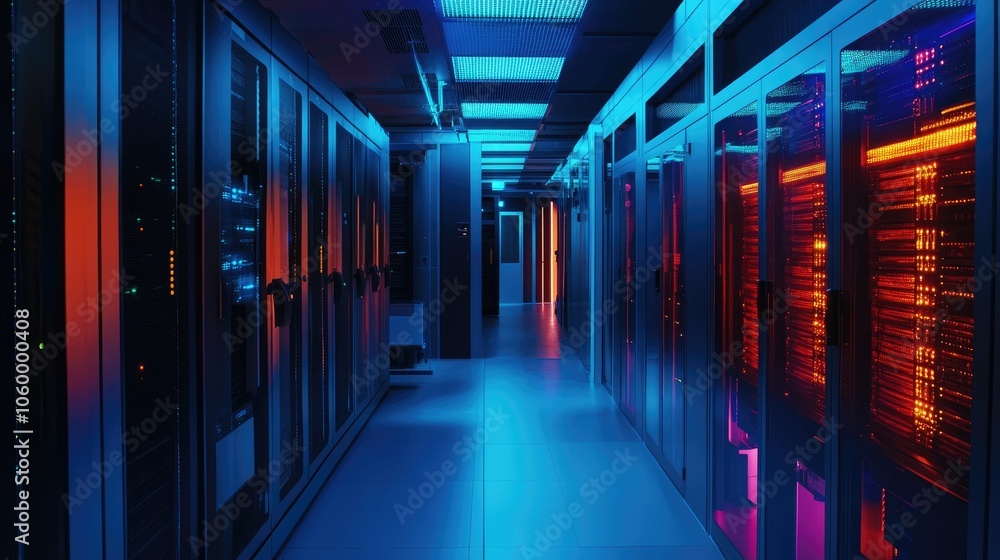 Poster exploring the heart of data centers a glimpse into modern technology and infrastructure