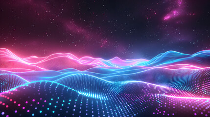 Fototapeta premium Big Neon Wave Background