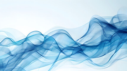 Fototapeta premium Blue abstract wave background with white background
