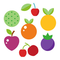 Obraz premium set of fruits and berries, fruits and berries, set of fruits