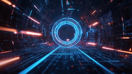 Fototapeta premium Cyberpunk Tunnel