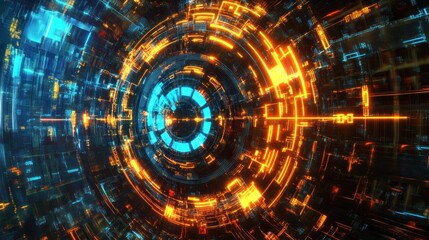 Obraz premium Abstract Digital Tunnel