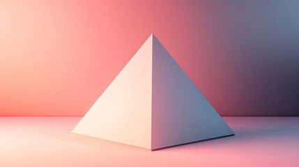 3D abstract pyramid on a colorful background, showcasing modern design and geometric shapes.