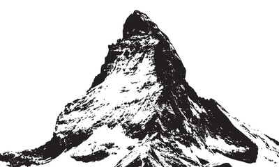 Swiss Matterhorn Silhouette Vector of the Iconic Mountain.