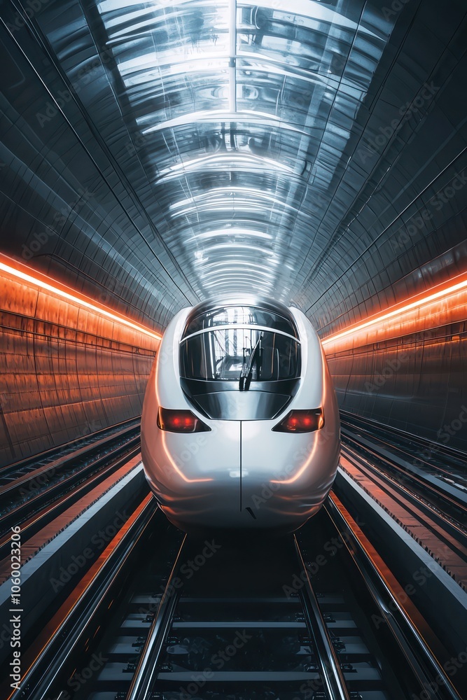 Aufkleber rail technology visualized through a 3d rendering of a high-speed railway bullet train.