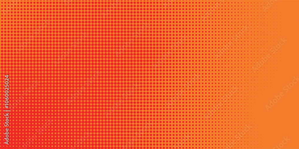 Poster dots halftone orange color pattern gradient texture with technology digital background. dots pop art