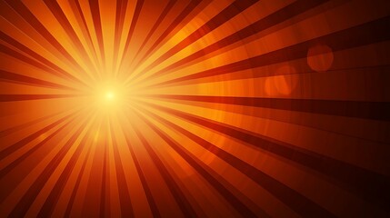 Fototapeta premium Abstract orange and yellow sunburst background with lens flare.