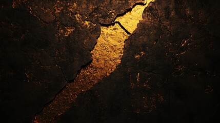 Fototapeta premium Abstract texture of cracked gold and black surface.