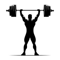 Weightlifting Silhouette Vector Illustration
