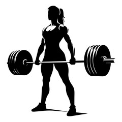 Weightlifting Silhouette Vector Illustration
