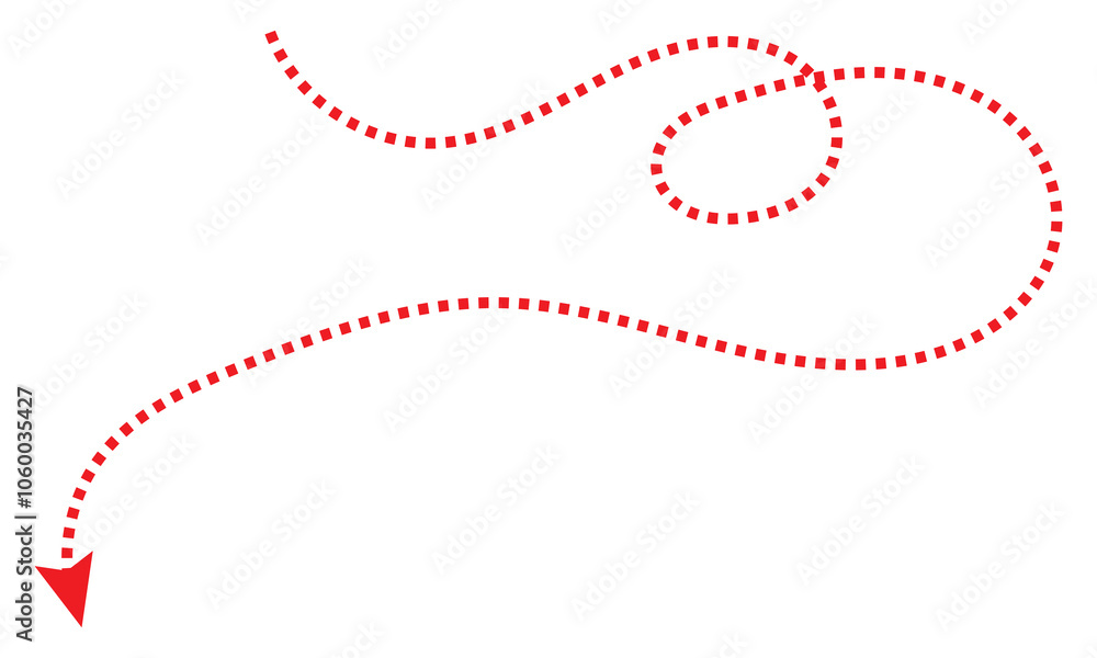 Poster squiggle line dashed arrow. dash curved vector editable stroke arrow. isolated on white background. 
